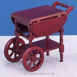 Dollhouse Drop Leaf Mahogany Tea Cart