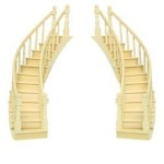 (*) Dollhouse Curved Staircase Double Rail