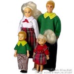 Dollhouse Blonde Modern Doll Family Set
