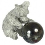 (*) Dollhouse Stone Bear w/ Gazing Ball