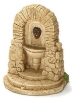 Dollhouse Lion Head Fountain with Steps