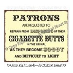 (*) Funny Dollhouse Smoking Sign