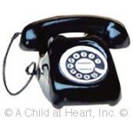 Dollhouse Black or White Rotary Phone