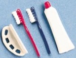 Dollhouse Toothbrushes, Holder &amp; Paste Set