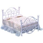 Dollhouse Double White Metal Bed