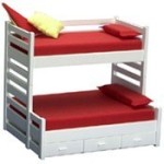 Dollhouse Trundle Bunk Bed - White