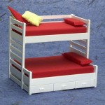 Dollhouse Trundle Bunk Bed - White