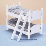 Dollhouse Colonial Bunk Bed w/Ladder - White