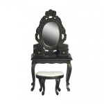 Dollhouse Black Vanity with Stool