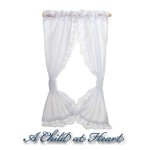 Dollhouse Ruffled Sheer w/ Tie Backs- Choice of Color/Pattern -