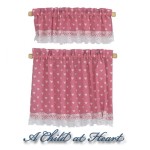 Dollhouse Nursery Hearts Cottage Curtains