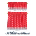 Dollhouse Nursery Hearts Cottage Curtains