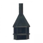 Discontinued Corner Fireplace - Black Metal