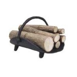 Black Dollhouse Log Basket with Logs