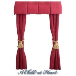 Dollhouse Double Drapes w/Box Pleat Cornice