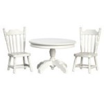 Dollhouse 3 pc White Table Set