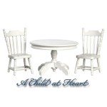 Dollhouse 3 pc White Table Set