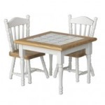Dollhouse Oak/White Table Set