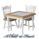 Dollhouse Oak/White Table Set