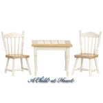 Dollhouse Oak/White Table Set
