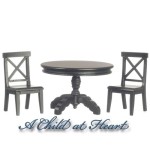 Dollhouse Black Pedestal Table Set