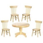 Dollhouse Oak Kitchen Table Set