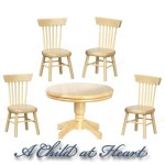 Dollhouse Oak Kitchen Table Set