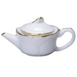 Tea Pot with Gold Trim