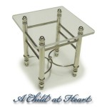(*) Dollhouse Chrome Lamp Table
