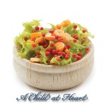 (*) Dollhouse Salad In Wood Bowl