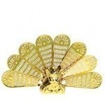 Dollhouse Victorian Peacock Fireplace Fan