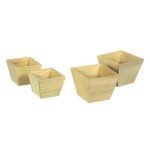2 pc Square Wood Planter Boxes