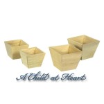 2 pc Square Wood Planter Boxes