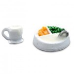 Dollhouse Filled Baby Food Bowl &amp; Cup