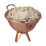 Dollhouse Filled Colander with Spaghetti