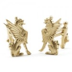 (*) Dollhouse Gold Griffins Andirons