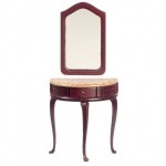 Marble Top Demi Table w/ Mirror