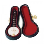 Dollhouse Miniature Banjo with Case