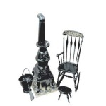 (*) Dollhouse Pot Belly Stove &amp; Rocker (Kit)