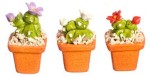 Dollhouse Set of 3 Potted Cactus