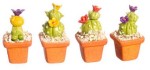 Dollhouse Set of 4 Potted Cactus