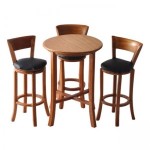 Dollhouse Tall Black Leather &amp; Table
