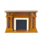 Dollhouse Victorian Walnut Fireplace