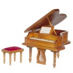 Dollhouse Walnut Grand Piano