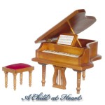 Dollhouse Walnut Grand Piano