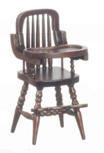 Dollhouse Walnut Spindle Highchair