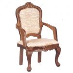 (*) Dollhouse Walnut Upholstered Dining Chair(s)