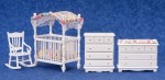 Dollhouse White Patchwork Nursery