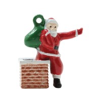 Tiny Miniature Dollhouse Santa in Chimney - Product Image