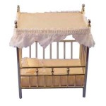 (*) Dollhouse Brass Canopy Crib
